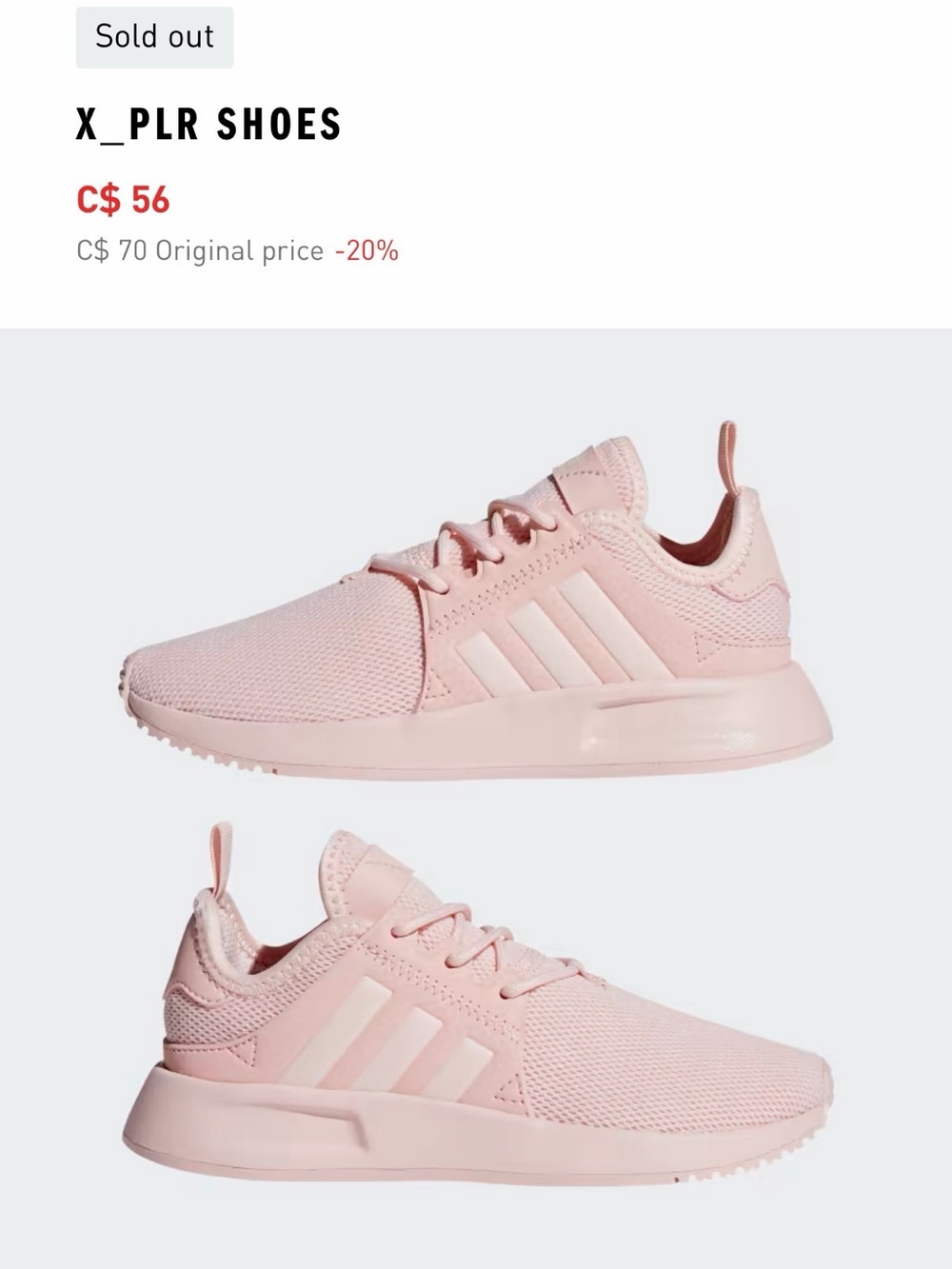 adidas Pink Mesh X_PLR Lightweight Sneakers